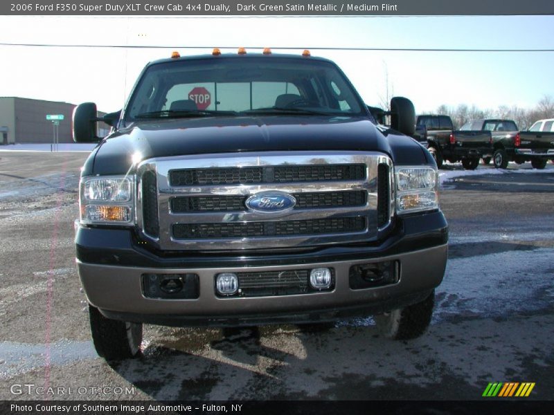 Dark Green Satin Metallic / Medium Flint 2006 Ford F350 Super Duty XLT Crew Cab 4x4 Dually