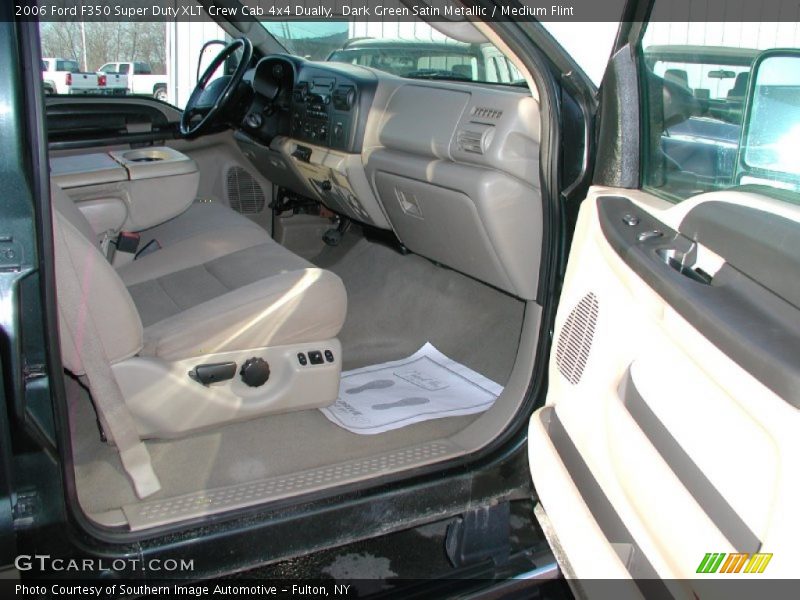 Dark Green Satin Metallic / Medium Flint 2006 Ford F350 Super Duty XLT Crew Cab 4x4 Dually