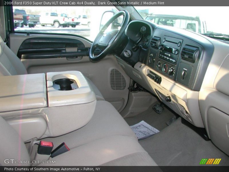 Dark Green Satin Metallic / Medium Flint 2006 Ford F350 Super Duty XLT Crew Cab 4x4 Dually