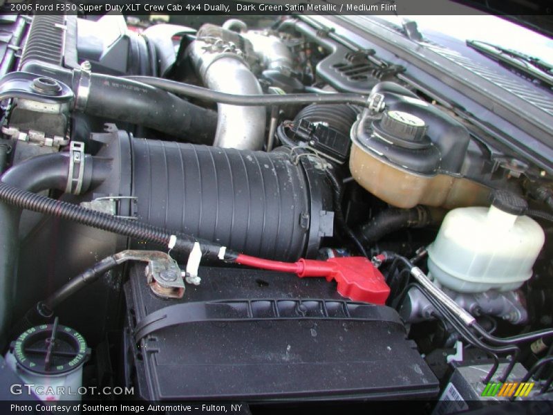 Dark Green Satin Metallic / Medium Flint 2006 Ford F350 Super Duty XLT Crew Cab 4x4 Dually