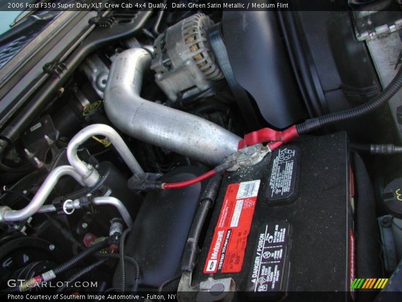 Dark Green Satin Metallic / Medium Flint 2006 Ford F350 Super Duty XLT Crew Cab 4x4 Dually