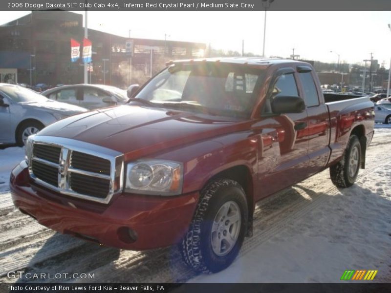 Inferno Red Crystal Pearl / Medium Slate Gray 2006 Dodge Dakota SLT Club Cab 4x4
