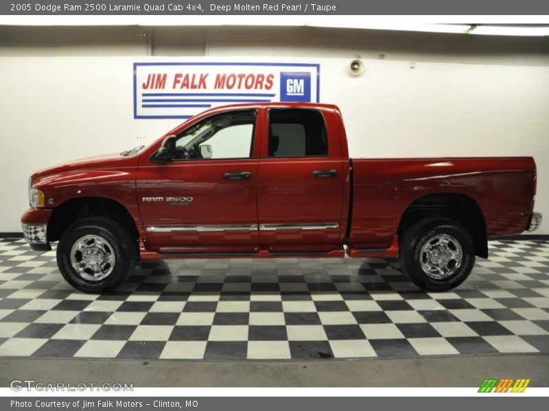 Deep Molten Red Pearl / Taupe 2005 Dodge Ram 2500 Laramie Quad Cab 4x4