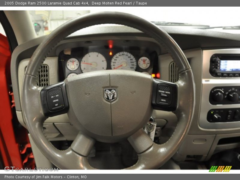 Deep Molten Red Pearl / Taupe 2005 Dodge Ram 2500 Laramie Quad Cab 4x4