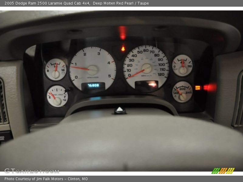 Deep Molten Red Pearl / Taupe 2005 Dodge Ram 2500 Laramie Quad Cab 4x4
