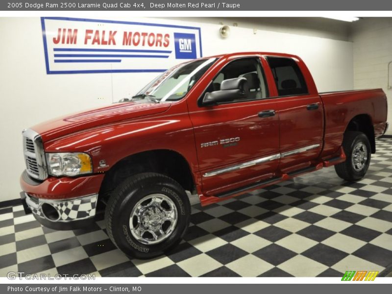 Deep Molten Red Pearl / Taupe 2005 Dodge Ram 2500 Laramie Quad Cab 4x4
