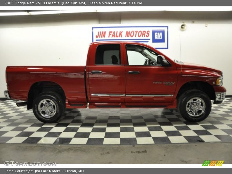 Deep Molten Red Pearl / Taupe 2005 Dodge Ram 2500 Laramie Quad Cab 4x4