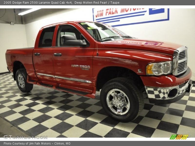 Deep Molten Red Pearl / Taupe 2005 Dodge Ram 2500 Laramie Quad Cab 4x4