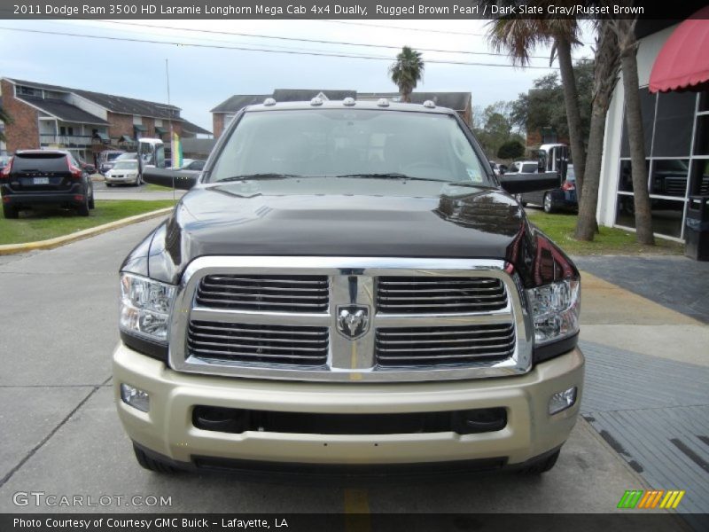 Rugged Brown Pearl / Dark Slate Gray/Russet Brown 2011 Dodge Ram 3500 HD Laramie Longhorn Mega Cab 4x4 Dually