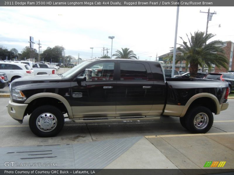 Rugged Brown Pearl / Dark Slate Gray/Russet Brown 2011 Dodge Ram 3500 HD Laramie Longhorn Mega Cab 4x4 Dually