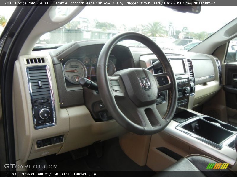 Rugged Brown Pearl / Dark Slate Gray/Russet Brown 2011 Dodge Ram 3500 HD Laramie Longhorn Mega Cab 4x4 Dually