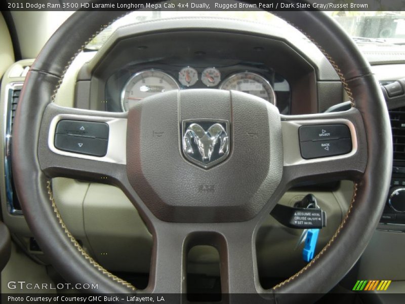 Rugged Brown Pearl / Dark Slate Gray/Russet Brown 2011 Dodge Ram 3500 HD Laramie Longhorn Mega Cab 4x4 Dually