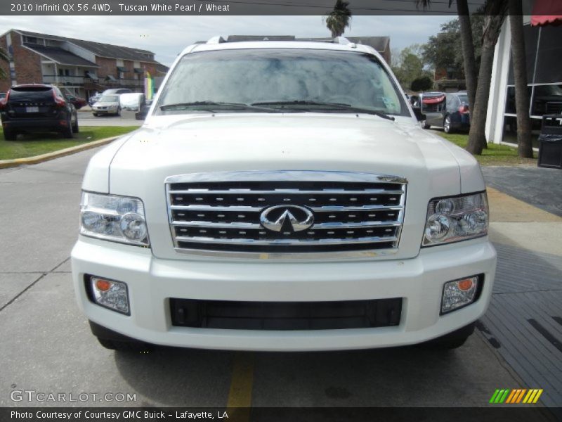 Tuscan White Pearl / Wheat 2010 Infiniti QX 56 4WD
