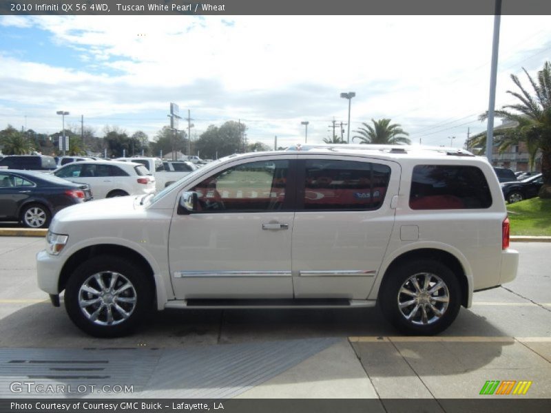 Tuscan White Pearl / Wheat 2010 Infiniti QX 56 4WD