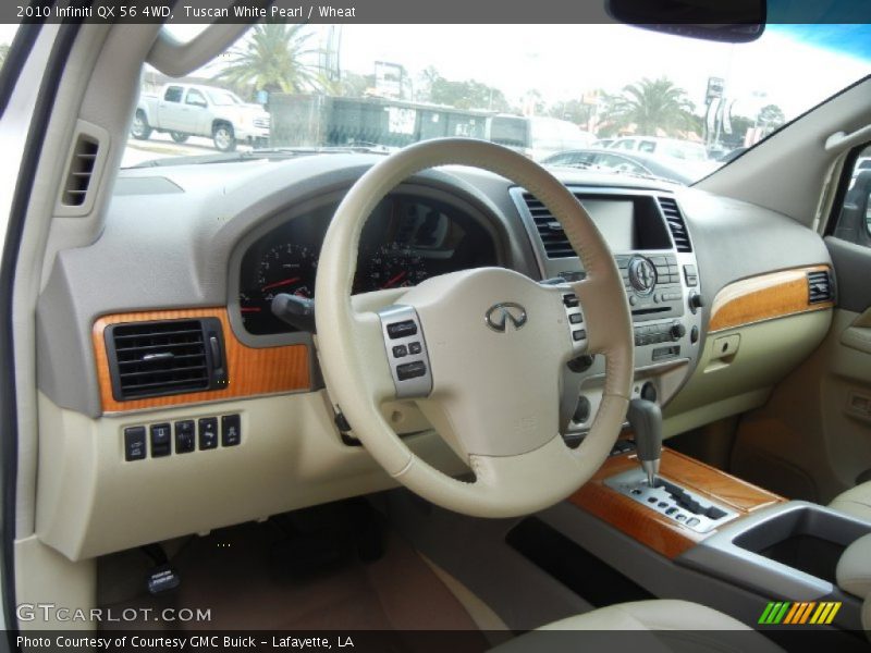 Tuscan White Pearl / Wheat 2010 Infiniti QX 56 4WD