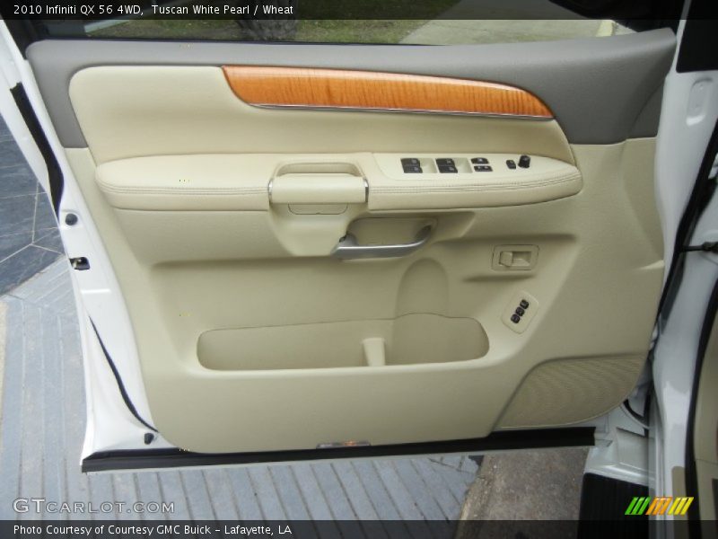 Tuscan White Pearl / Wheat 2010 Infiniti QX 56 4WD