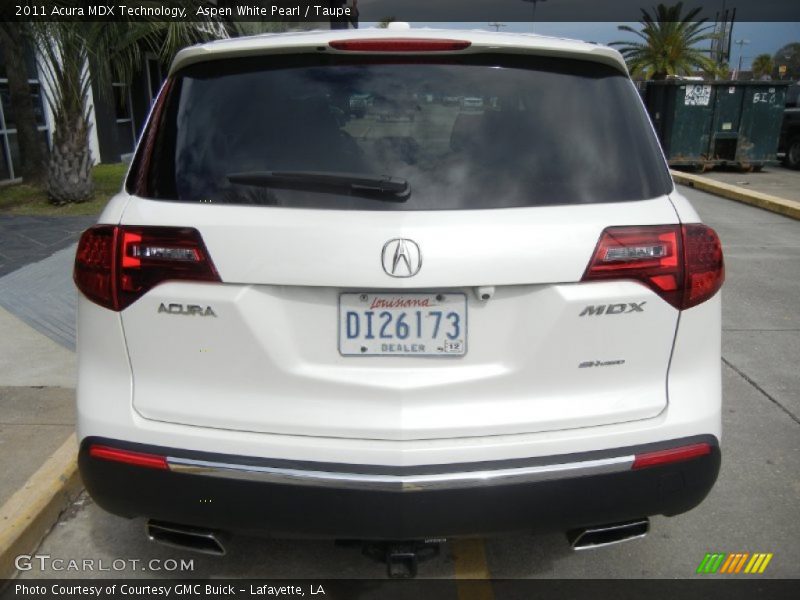Aspen White Pearl / Taupe 2011 Acura MDX Technology