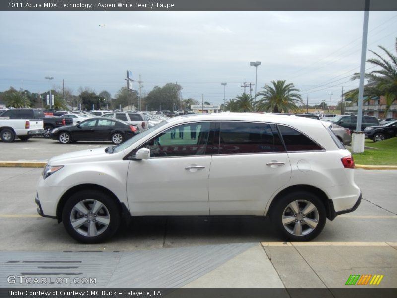 Aspen White Pearl / Taupe 2011 Acura MDX Technology