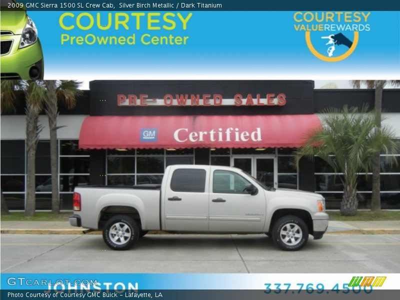 Silver Birch Metallic / Dark Titanium 2009 GMC Sierra 1500 SL Crew Cab