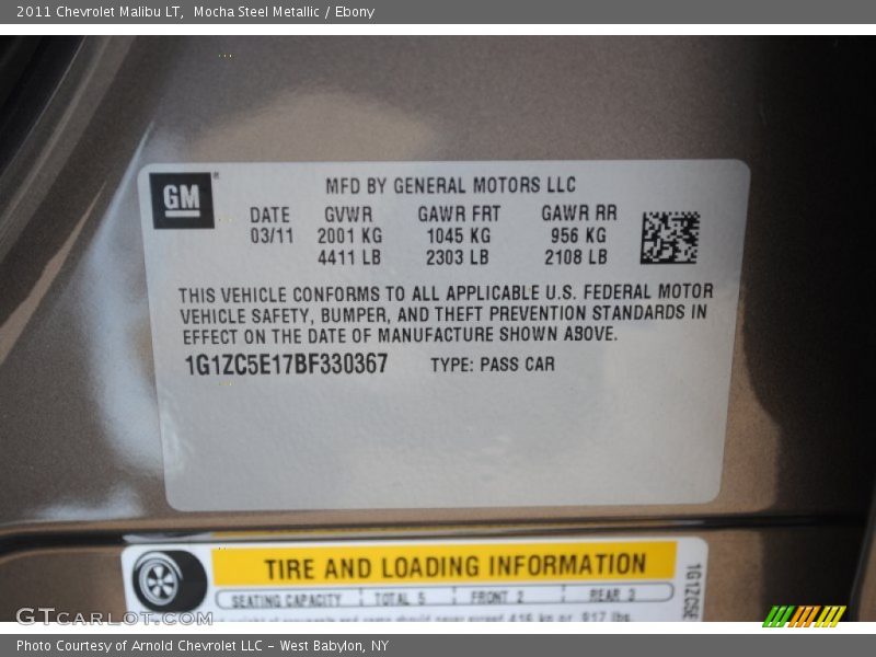 Mocha Steel Metallic / Ebony 2011 Chevrolet Malibu LT