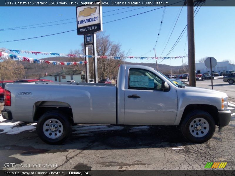 Silver Ice Metallic / Dark Titanium 2012 Chevrolet Silverado 1500 Work Truck Regular Cab 4x4