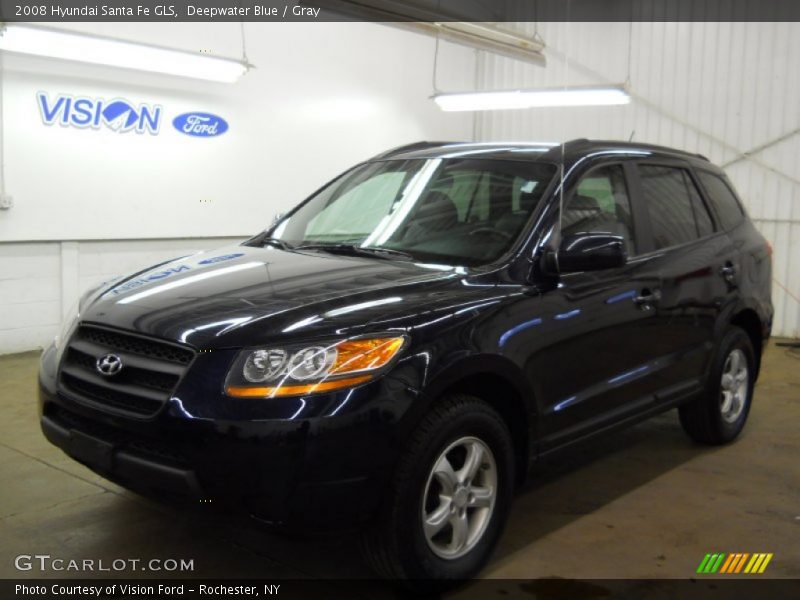Deepwater Blue / Gray 2008 Hyundai Santa Fe GLS