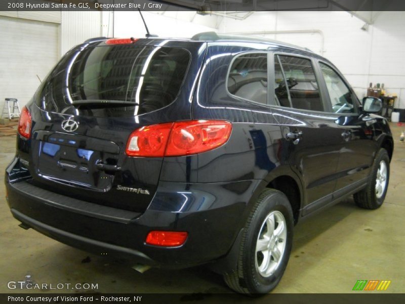 Deepwater Blue / Gray 2008 Hyundai Santa Fe GLS