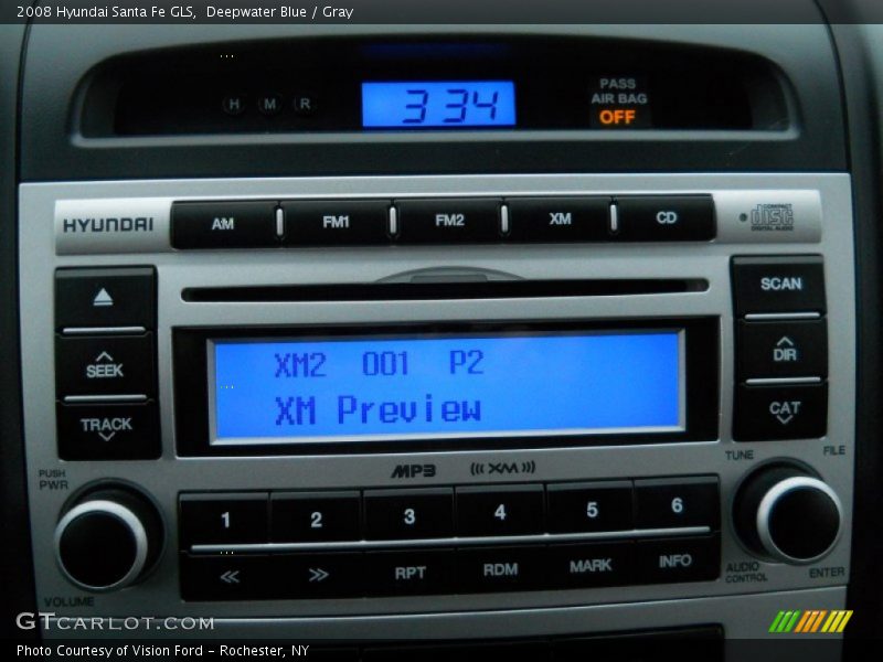 Deepwater Blue / Gray 2008 Hyundai Santa Fe GLS