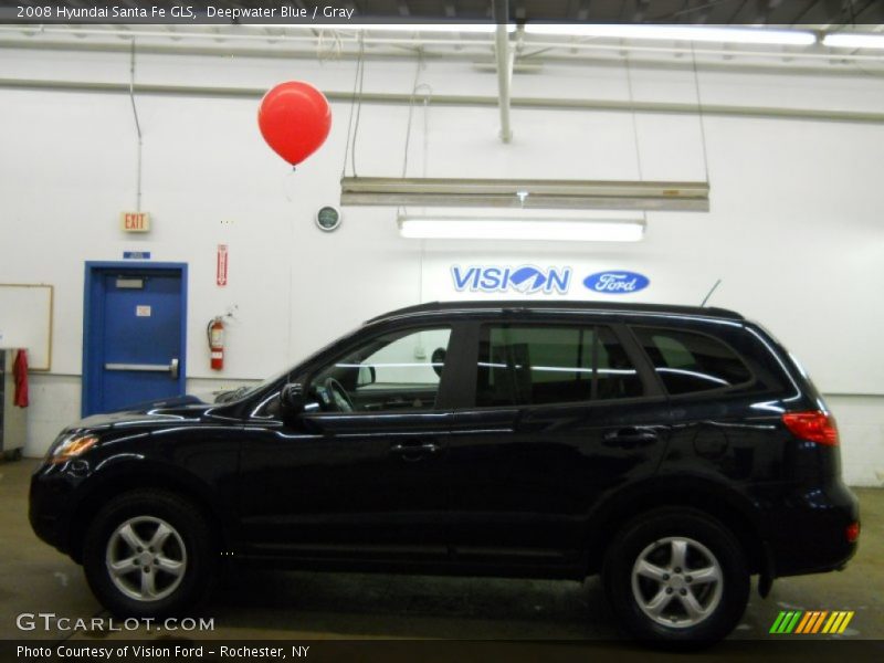 Deepwater Blue / Gray 2008 Hyundai Santa Fe GLS