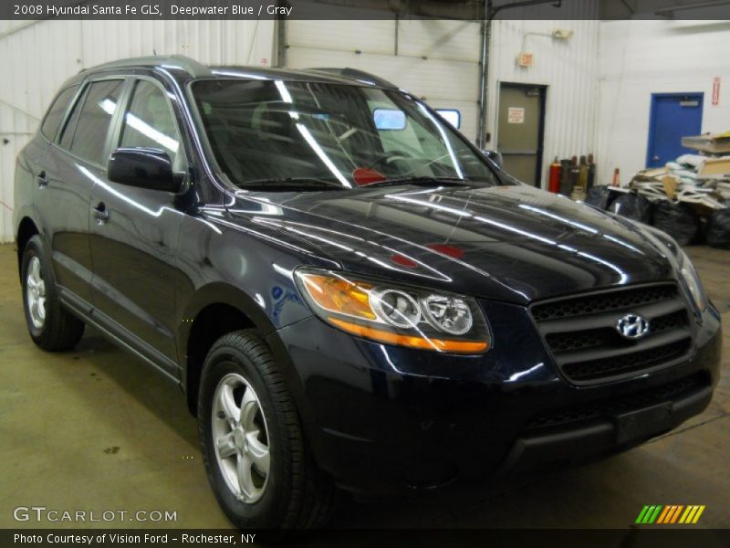 Deepwater Blue / Gray 2008 Hyundai Santa Fe GLS