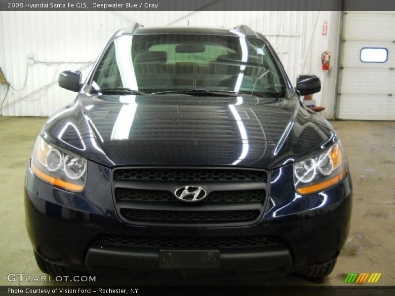 Deepwater Blue / Gray 2008 Hyundai Santa Fe GLS