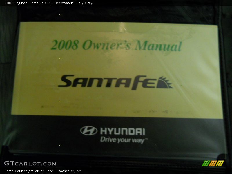 Deepwater Blue / Gray 2008 Hyundai Santa Fe GLS