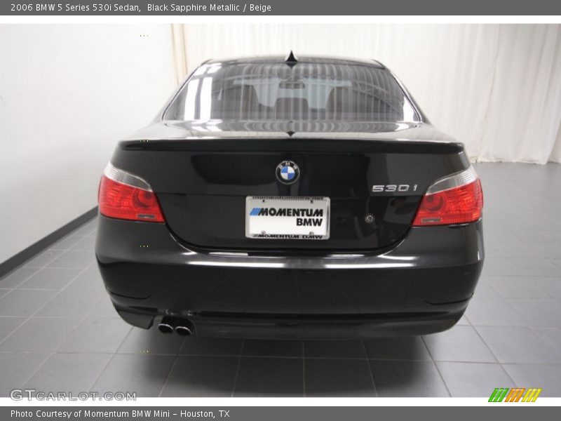 Black Sapphire Metallic / Beige 2006 BMW 5 Series 530i Sedan