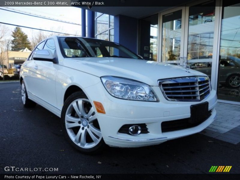 Arctic White / Black 2009 Mercedes-Benz C 300 4Matic