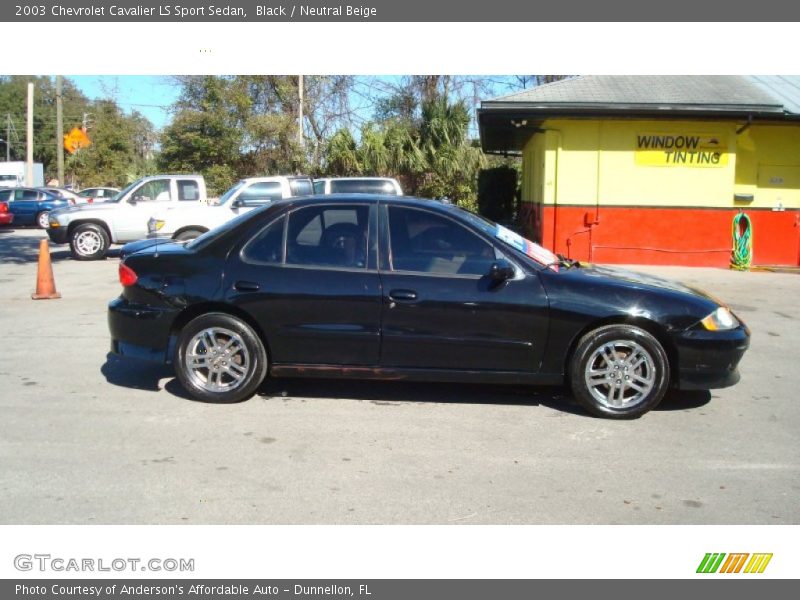 Black / Neutral Beige 2003 Chevrolet Cavalier LS Sport Sedan