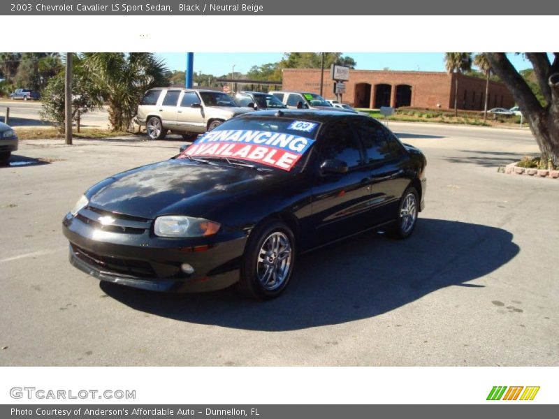 Black / Neutral Beige 2003 Chevrolet Cavalier LS Sport Sedan