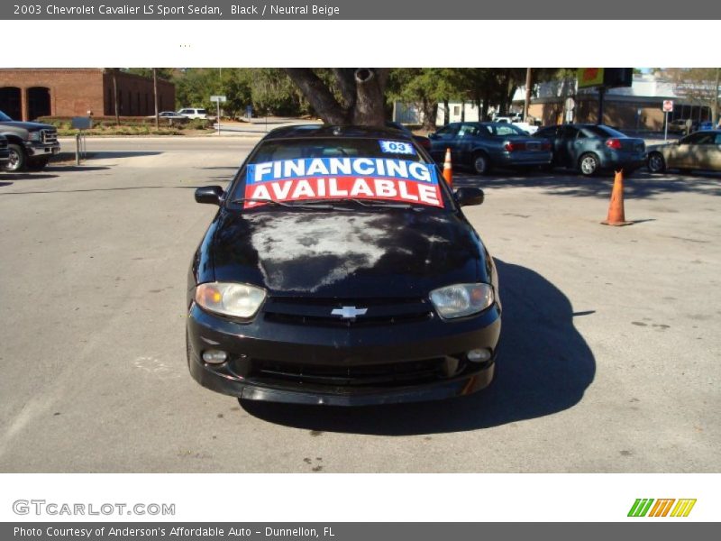 Black / Neutral Beige 2003 Chevrolet Cavalier LS Sport Sedan