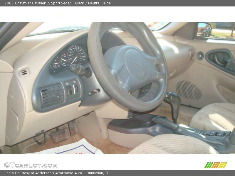 Black / Neutral Beige 2003 Chevrolet Cavalier LS Sport Sedan