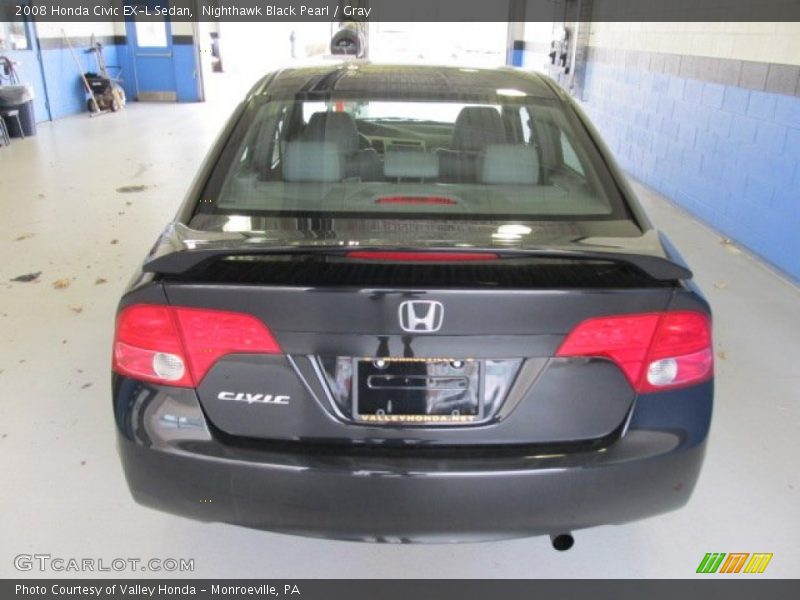 Nighthawk Black Pearl / Gray 2008 Honda Civic EX-L Sedan