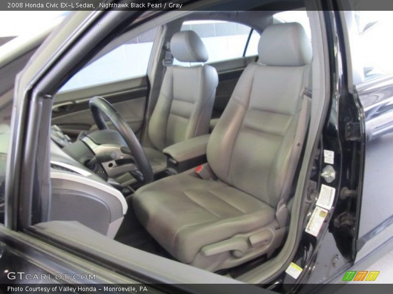 Nighthawk Black Pearl / Gray 2008 Honda Civic EX-L Sedan