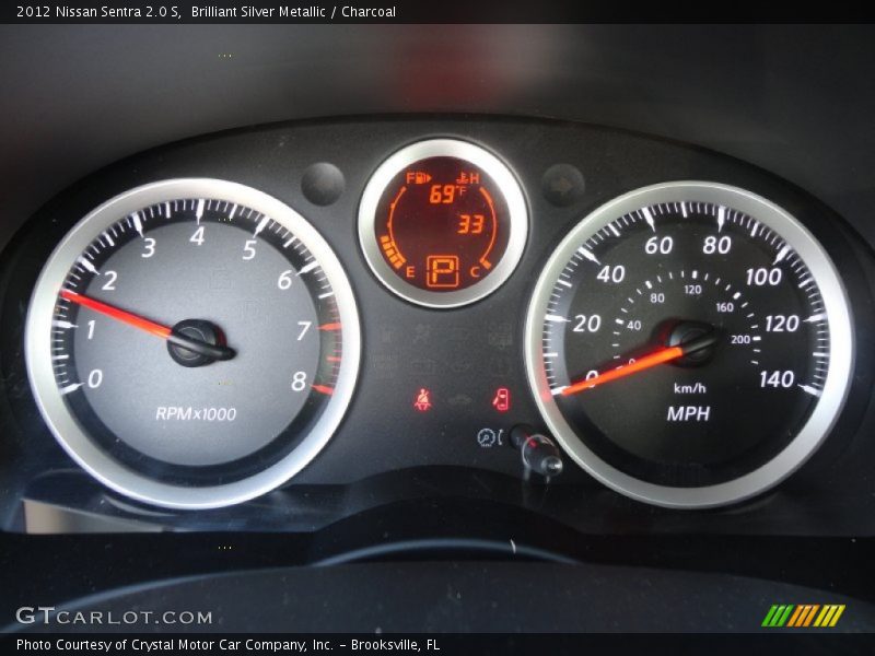 Brilliant Silver Metallic / Charcoal 2012 Nissan Sentra 2.0 S