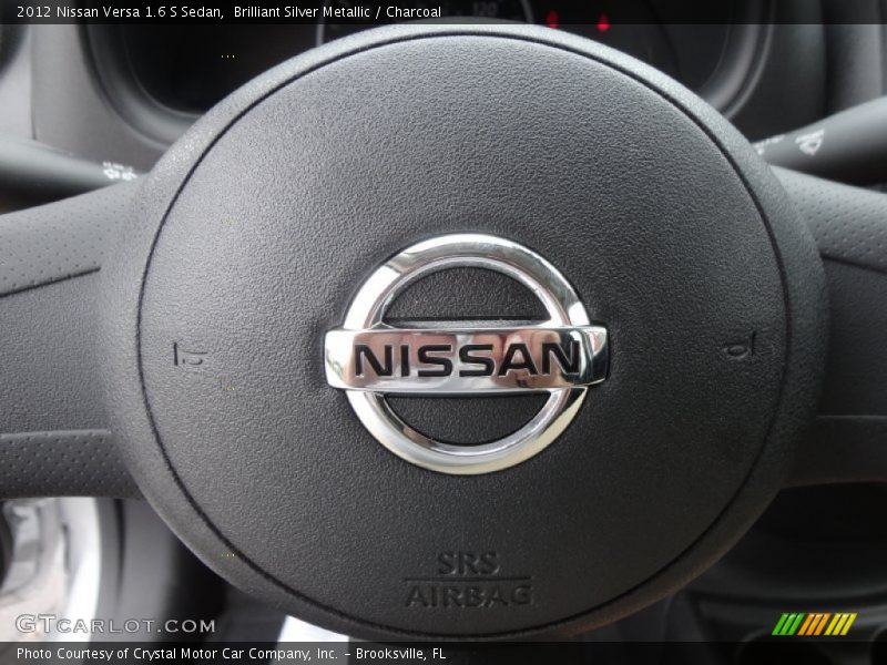 Brilliant Silver Metallic / Charcoal 2012 Nissan Versa 1.6 S Sedan