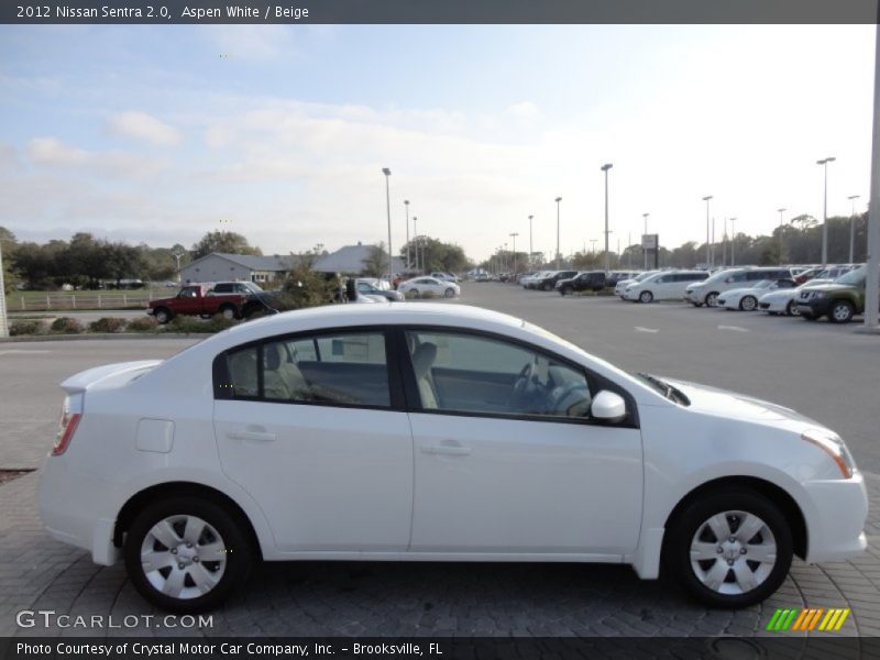 Aspen White / Beige 2012 Nissan Sentra 2.0