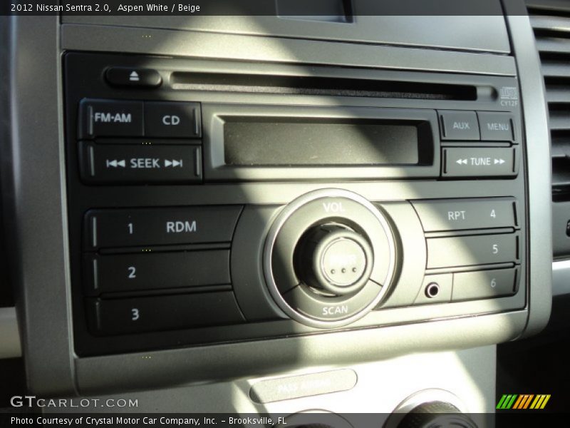Aspen White / Beige 2012 Nissan Sentra 2.0