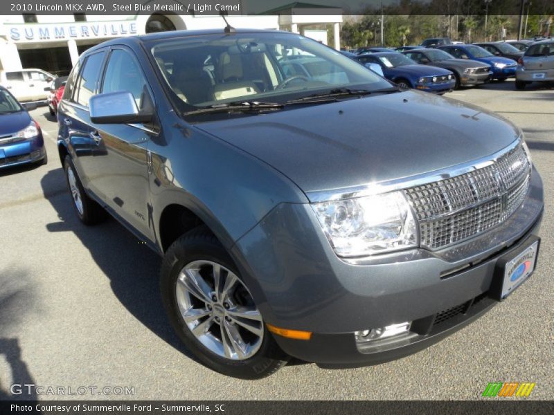 Steel Blue Metallic / Light Camel 2010 Lincoln MKX AWD