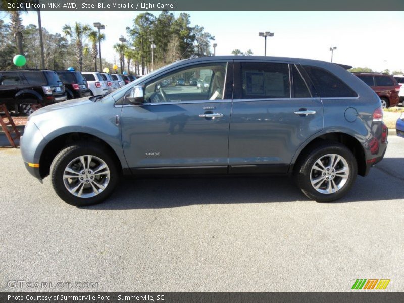 Steel Blue Metallic / Light Camel 2010 Lincoln MKX AWD