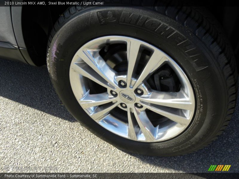 Steel Blue Metallic / Light Camel 2010 Lincoln MKX AWD