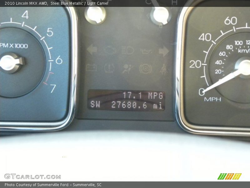 Steel Blue Metallic / Light Camel 2010 Lincoln MKX AWD