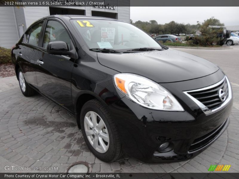 Super Black / Charcoal 2012 Nissan Versa 1.6 SL Sedan