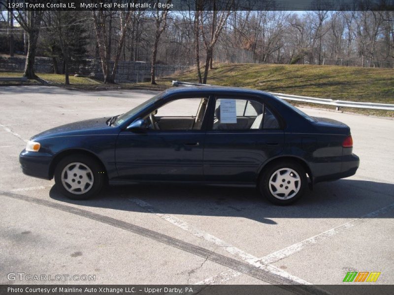 Mystic Teal Pearl Metallic / Beige 1998 Toyota Corolla LE
